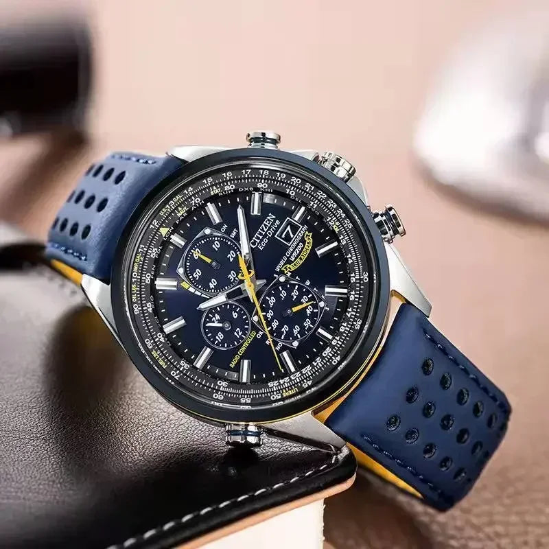 CITIZEN Blue Angel Generation Men's Fashion Business Watch Radio Night Glow Energy Multi Functional Luxury Quartz Wristwatches
