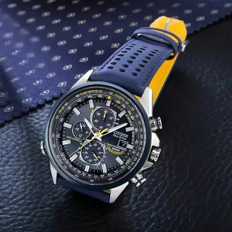 CITIZEN Blue Angel Generation Men's Fashion Business Watch Radio Night Glow Energy Multi Functional Luxury Quartz Wristwatches