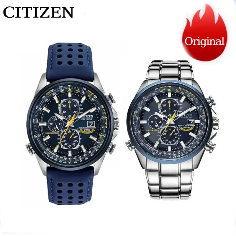 CITIZEN Blue Angel Generation Men's Fashion Business Watch Radio Night Glow Energy Multi Functional Luxury Quartz Wristwatches