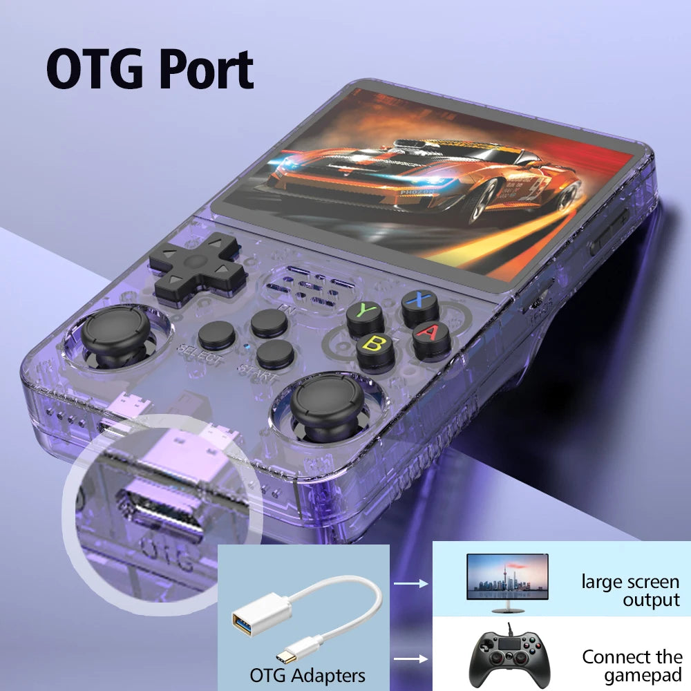 R36S Retro Handheld Spielkonsole – 3,5" IPS, Linux, 128GB/64GB, Tragbarer Video- & Spieleplayer mit 10.000+ Games