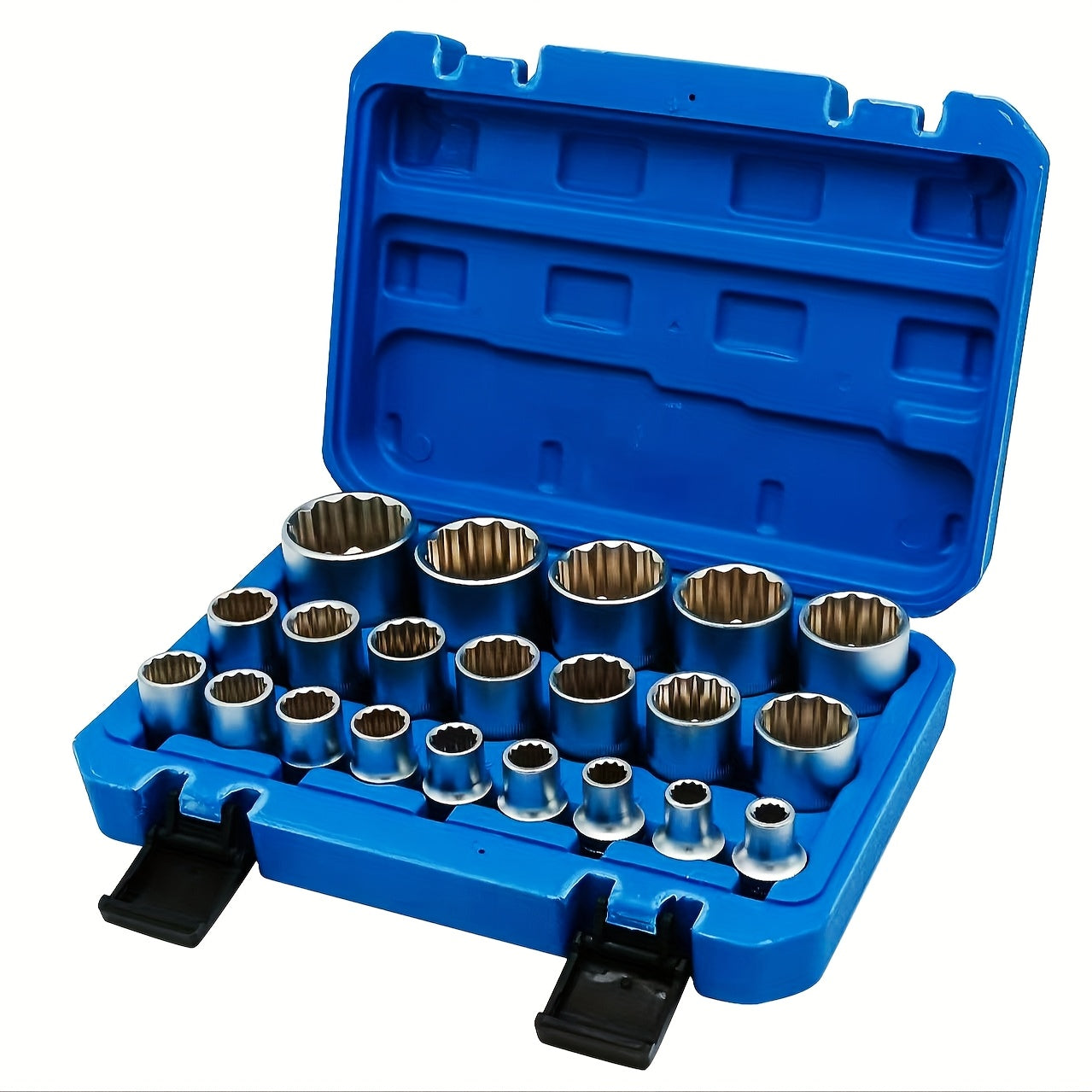 21-tlg. Profi-Steckschlüssel-Set – langlebig, rutschfest, für Auto- & Maschinenreparatur
